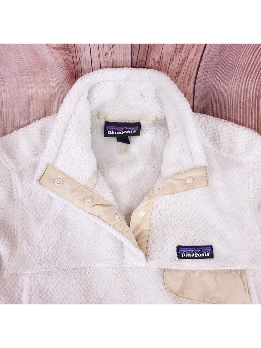 Patagonia Womens Small Re-Tool Snap-T Pullover Polartec Thermal Pro White 25443 - Picture 7 of 16